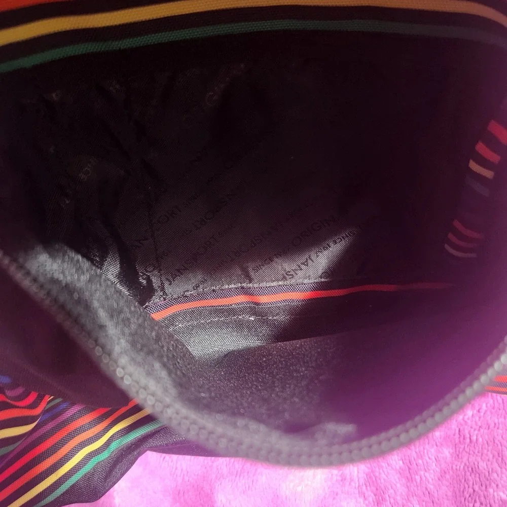 Jansport Cross Town Backpack Rainbow Stripe Black‎ School Bag 16.5 Inch